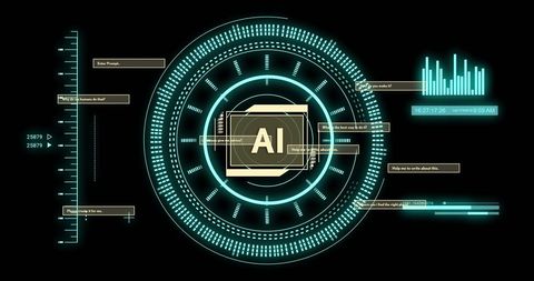 Futuristic AI Data Interface with Digital Elements - Download Free Stock Images Pikwizard.com