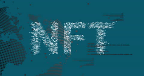Abstract NFT Technology Concept with Digital Globe