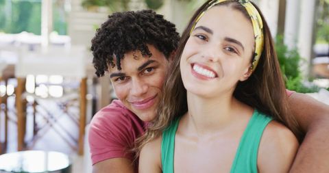 Happy Biracial Couple Embracing at Home - Download Free Stock Images Pikwizard.com