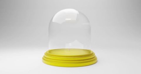 Snow Globe with Spinning Christmas Tree and Gifts on Grey Background