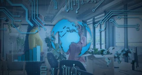 Global Data Collaboration Visualizing Analytics with Circuitry Overlay in Open-Plan Office