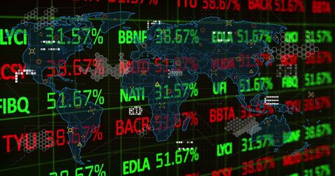 global financial market trends with digital world map overlay - Download Free Stock Images Pikwizard.com