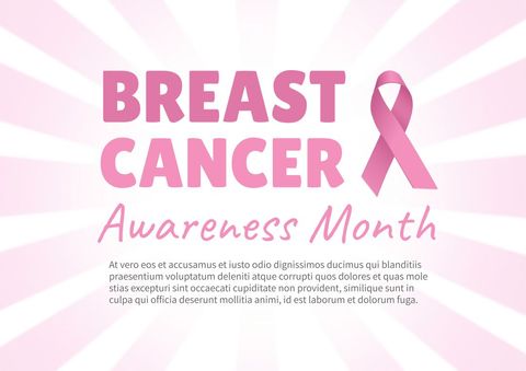 Breast Cancer Awareness Month Pink Ribbon Symbol Design - Download Free Stock Templates Pikwizard.com