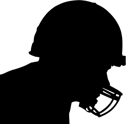 Silhouette of athletic sportsman in motion on transparent background