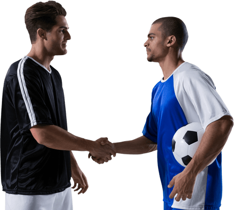 Transparent Sportsmanship Handshake Between Football Players