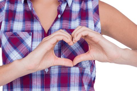 Transparent Heart Hands Gesture with Plaid Shirt Individual - Download Free Stock Videos Pikwizard.com