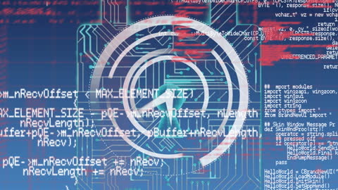 Digital Code with Target Symbol over Circuit Board