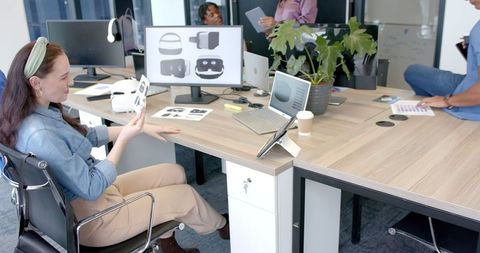 Team Collaborating on Virtual Reality Designs in Modern Office - Download Free Stock Images Pikwizard.com