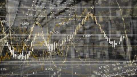Abstract Financial Data and Analytical Charts