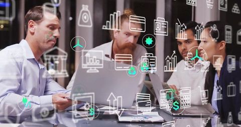 Finance Experts Analyzing Data in Modern Corporate Office