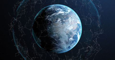 Digital Network of Earth Surrounded by Cyber Connections - Download Free Stock Images Pikwizard.com