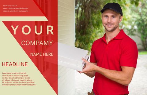Smiling Delivery Courier Holding Package Ready for Service - Download Free Stock Templates Pikwizard.com