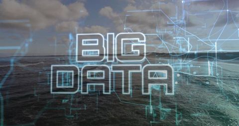 Futuristic Big Data Concept with Ocean and Network Overlay