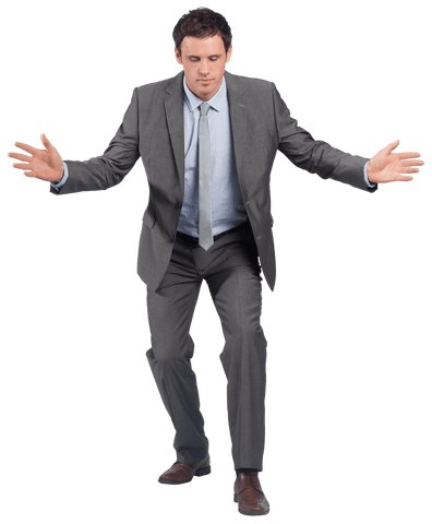 businessman balancing arms out transparent background - Download Free Stock Videos Pikwizard.com