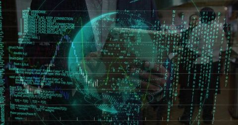 Holographic Skull-Globe Visualizing Code and Data Reflections on Glass Interface