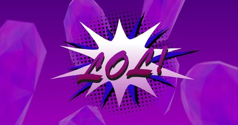 retro comic style 'lol' typography on purple background - Download Free Stock Images Pikwizard.com