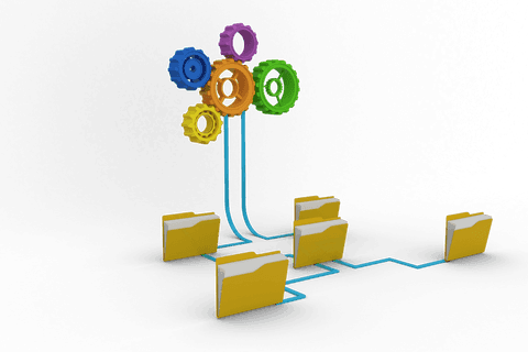 transparent data network with colorful cogs and file folders - Download Free Stock Videos Pikwizard.com