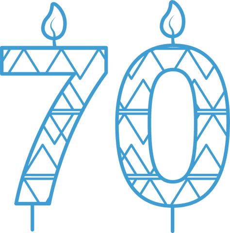 blue patterned 70 birthday candle illustration transparent background - Download Free Stock Videos Pikwizard.com