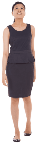 Transparent Smiling Asian Businesswoman Standing Confidently