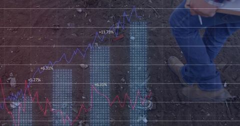 Data analysis overlay on environmental surveyor at landfill