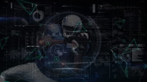 Futuristic Digital Interface with Motion Graphics and Data