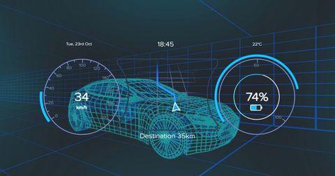 Cutting-edge Car Dashboard Interface with Data Visualization - Download Free Stock Images Pikwizard.com