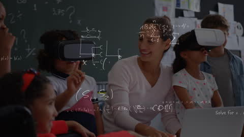 Diverse Schoolchildren Exploring VR Mathematics in Classroom