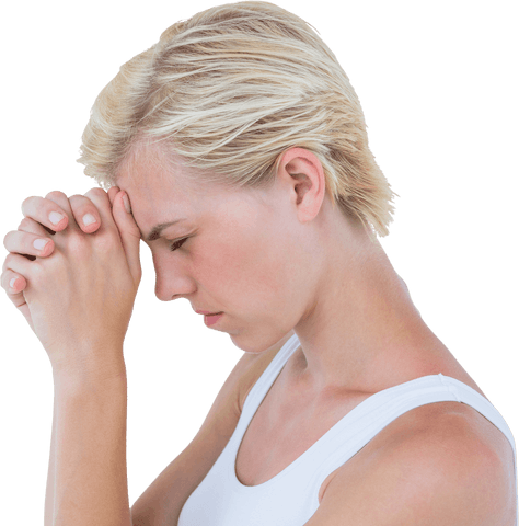 transparent background young woman praying with eyes closed - Download Free Stock Videos Pikwizard.com