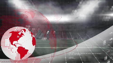 Digital Globe Animation Overlaid on Network Grid