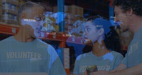 Global Data Processing Overlay on Warehouse Volunteering