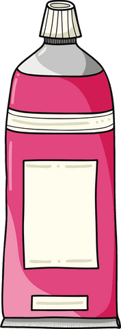 Transparent Red Toothpaste Tube Illustration with Copy Space