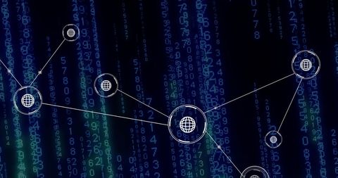 global communication network overlay on digital data matrix - Download Free Stock Images Pikwizard.com