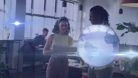 Team Collaboration with Futuristic Digital Elements