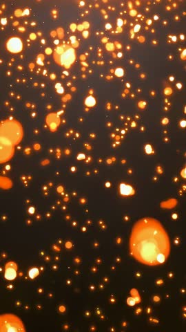 Vertical loop of glowing embers rising through dark void, cinematic particle cascade