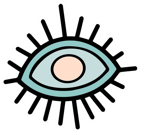 Modern abstract eye icon on transparent background