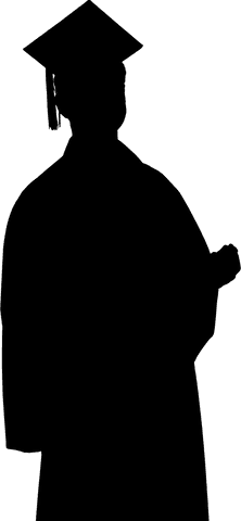 silhouette of graduate wearing cap on transparent background - Download Free Stock Videos Pikwizard.com