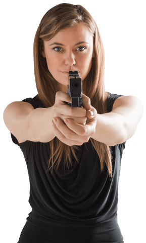 confident woman pointing gun transparent background - Download Free Stock Videos Pikwizard.com