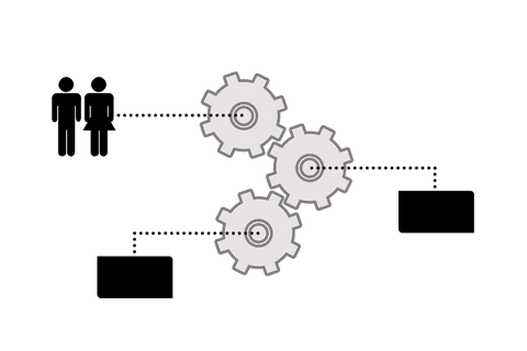 connecting gears with human figures and text on transparent background - Download Free Stock Videos Pikwizard.com