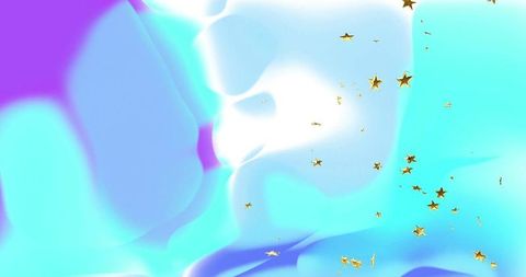 Vibrant fluid background with drifting golden stars