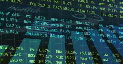 Futuristic Stock Market Display with Data Visualization Elements