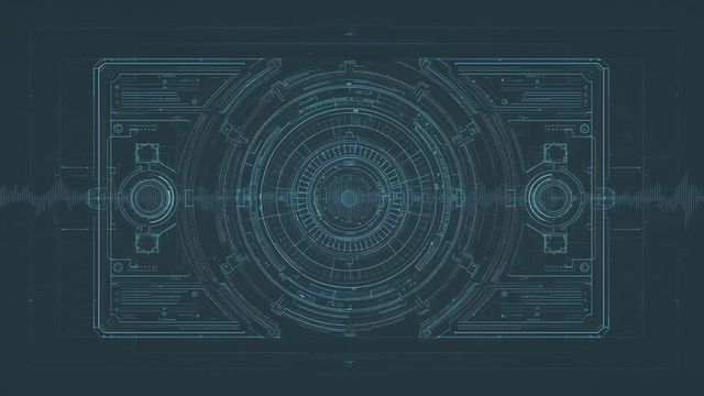 Futuristic Digital Dashboard with Rotating HUD Interface