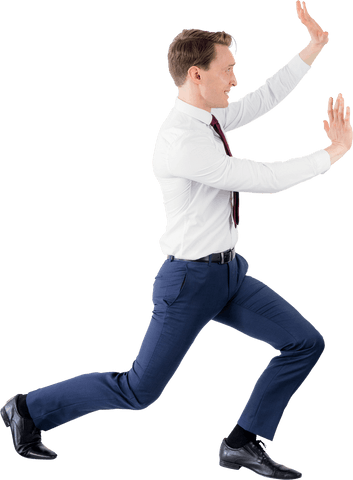 transparent businessman pushing object with expression - Download Free Stock Videos Pikwizard.com