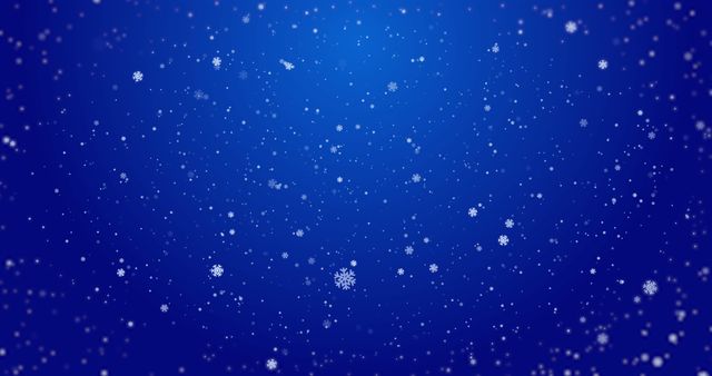 Snowflakes Falling on Deep Blue Background - Download Free Stock Images Pikwizard.com