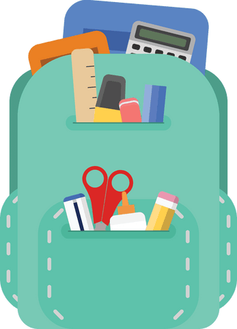 transparent school supplies in green backpack illustration - Download Free Stock Videos Pikwizard.com