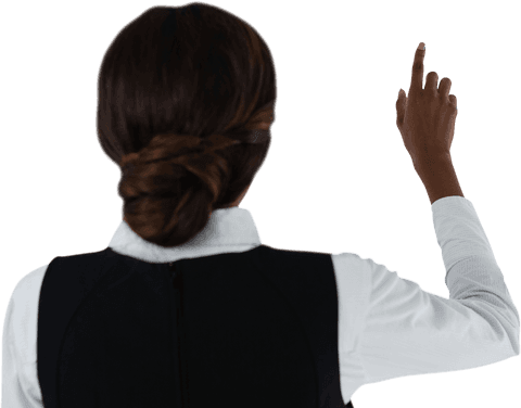 Transparent Background Businesswoman Pointing Interface