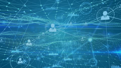 Abstract Global Network with Human Avatars in Digital Mesh