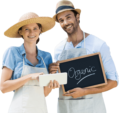 Happy Farmer Couple Promoting Organic Produce with Transparent Background - Download Free Stock Videos Pikwizard.com