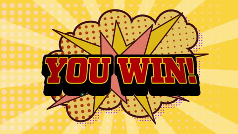 You Win Comic Style Pop Art Text with Abstract Background