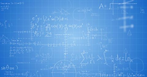 Complex Mathematical Formulas on Blue Grid - Download Free Stock Images Pikwizard.com