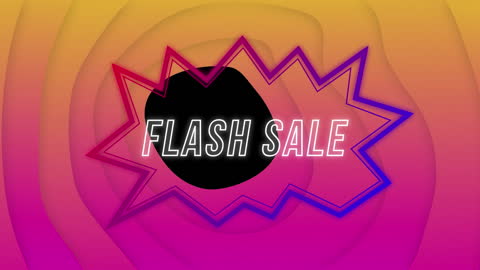Vibrant Flash Sale Animation with Retro Digital Theme